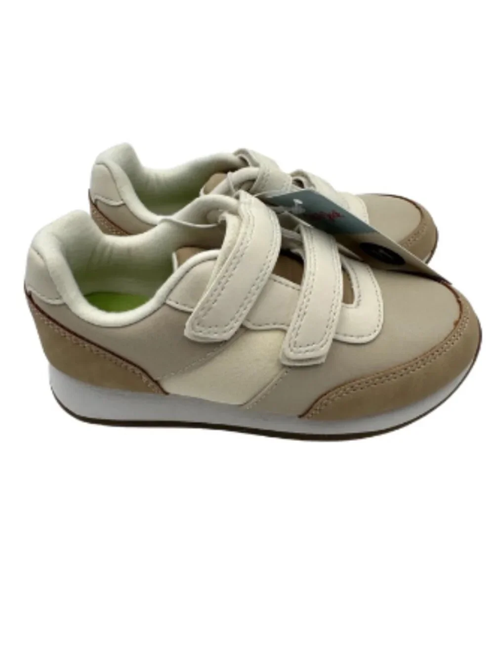 Cat & Jack Charlie Toddler Retro Sneakers Tan Hook & Loop Casual Shoes Size 11T
